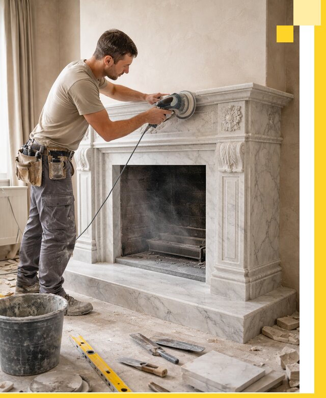 Изготовление и установка мраморных каминов в Славгороде под ключ