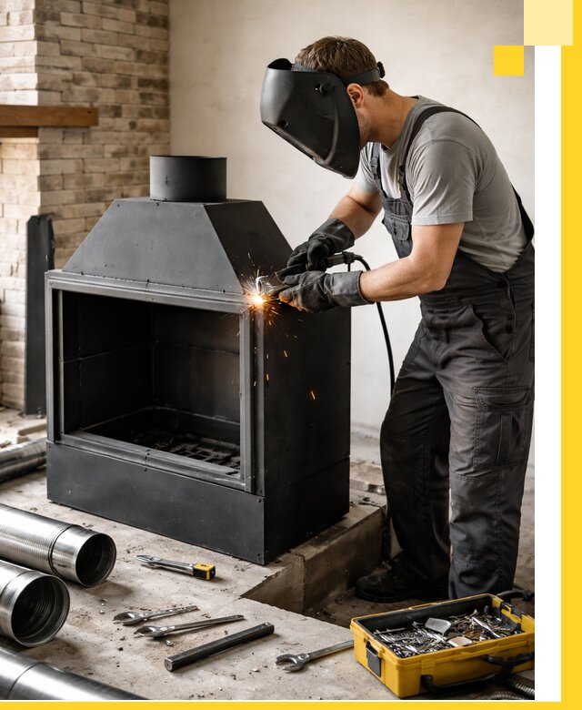 Продажа и установка металлических каминов в Славгороде под ключ