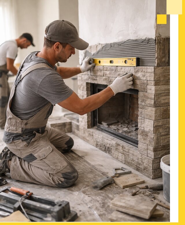 Облицовка каминов в Славгороде, монтаж и отделка натуральным камнем