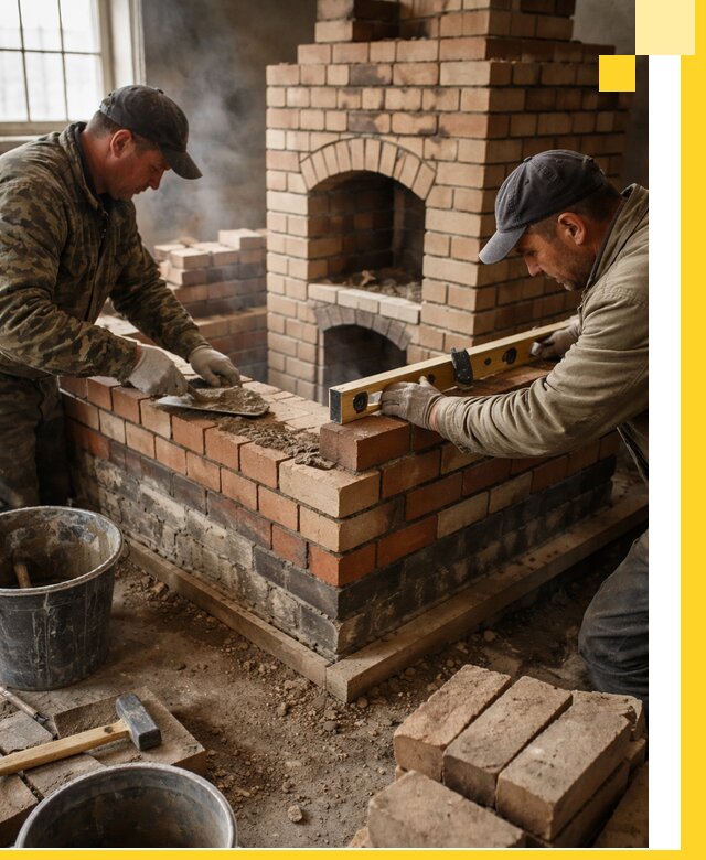 Изготовление и монтаж печей и каминов из кирпича в Славгороде