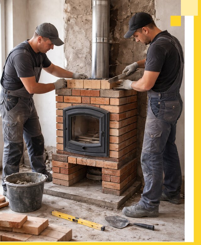 Монтаж печи камина под ключ в Славгороде с гарантией и пусконаладкой