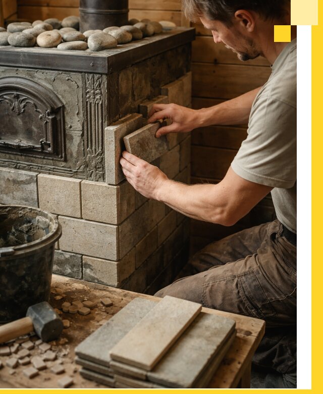 Облицовка банных печей в Славгороде профессиональная отделка