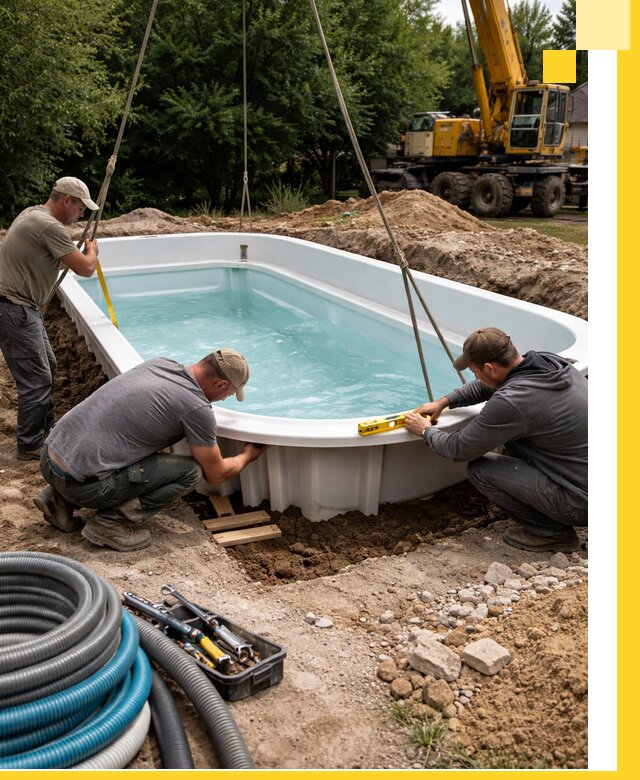 Установка и монтаж композитных бассейнов под ключ в Славгороде