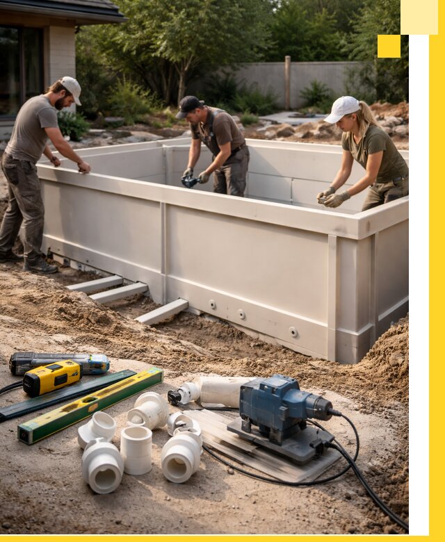 Установка полипропиленовых бассейнов под ключ в Славгороде