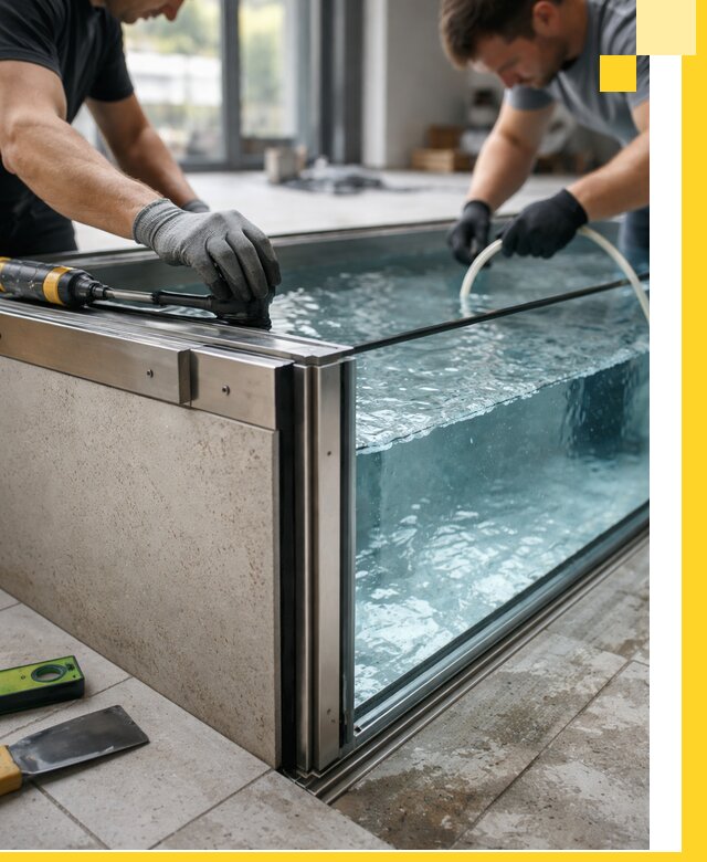 Проектирование и монтаж стеклянных бассейнов в Славгороде