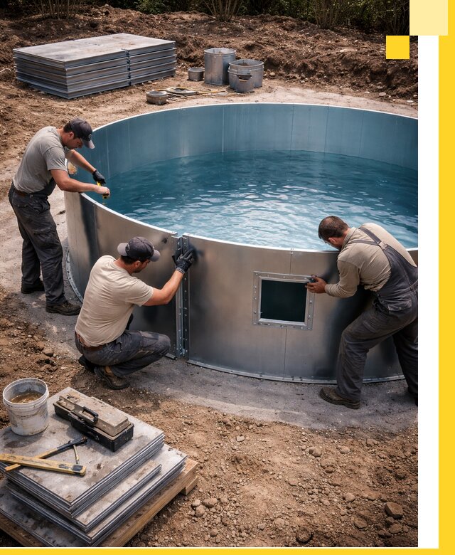 Круглые бассейны под ключ в Славгороде проектирование и монтаж