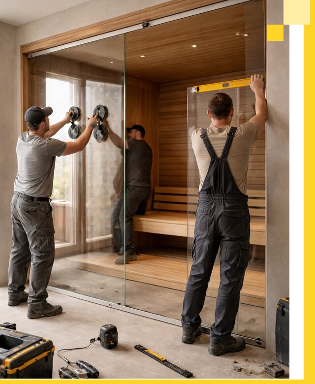 Производство и монтаж стеклянных саун под ключ в Славгороде