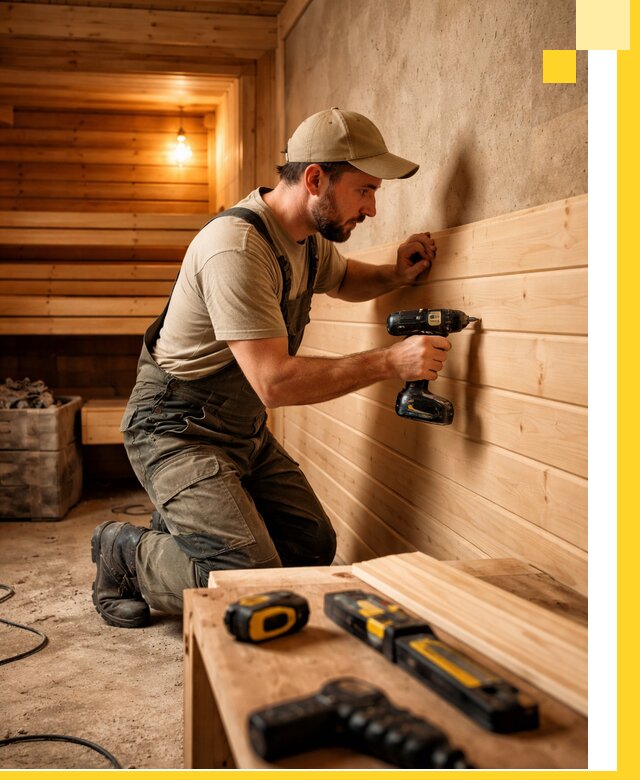 Профессиональная внутренняя отделка бани в Славгороде под ключ