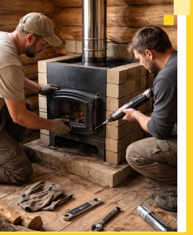 Монтаж и установка печи в бане под ключ с гарантией в Славгороде