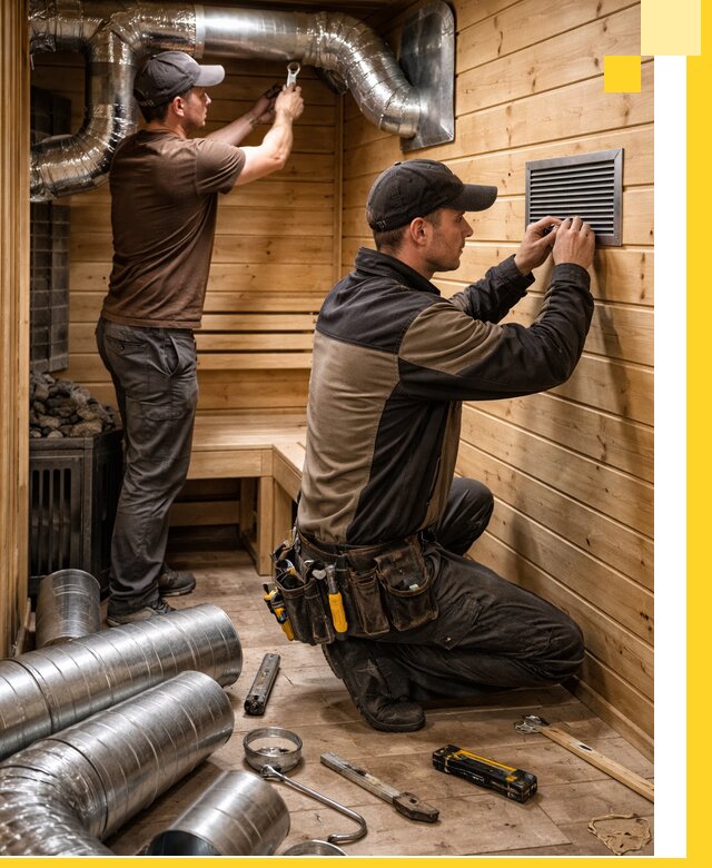 Проектирование и монтаж вентиляции бани в Славгороде под ключ