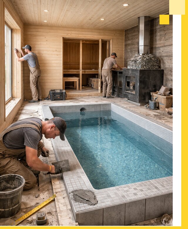 Проект бани с бассейном и сауной в Славгороде под ключ