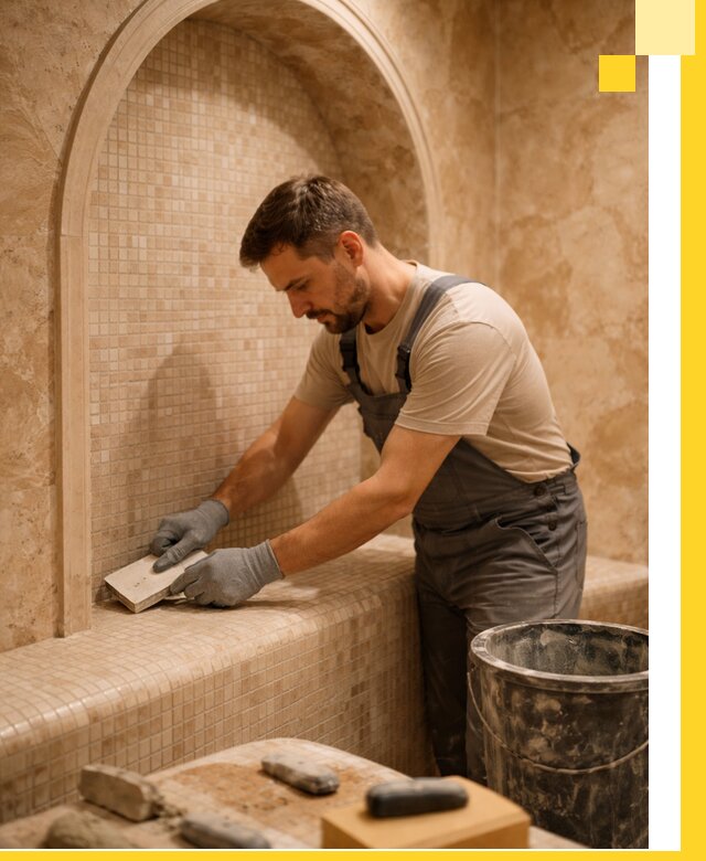 Профессиональная отделка хамамов с мозаикой под ключ в Славгороде