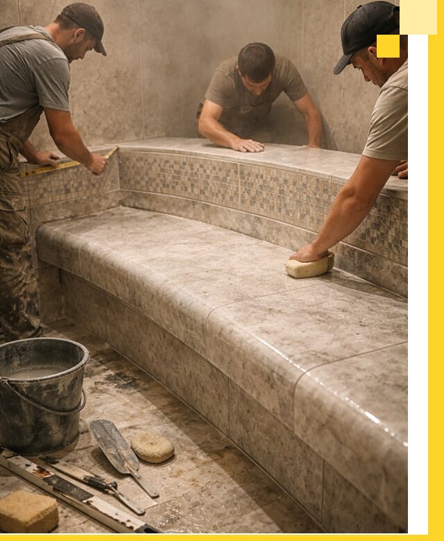 Изготовление и установка сидений для хамама в Славгороде